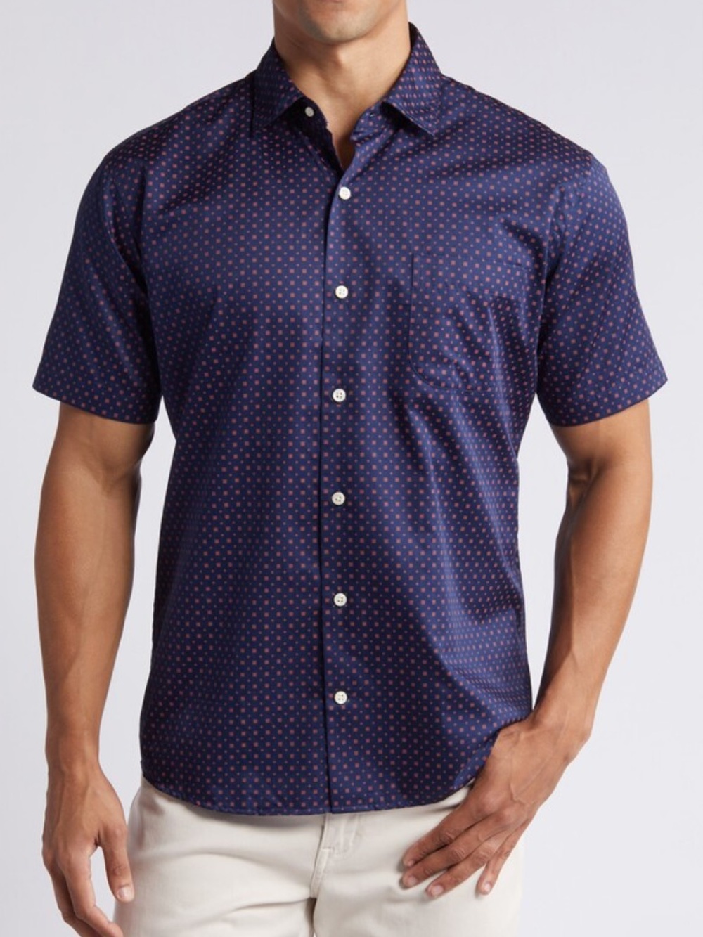 Peter Millar Blue Short Sleeve Button Up‎ Casual Golf Shirt
